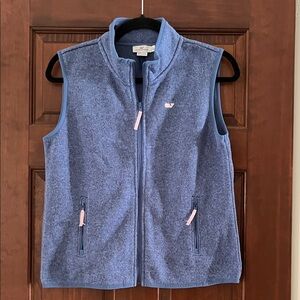 Vineyard Vines Heathered Blue Vest with Pink Accents Size L 14